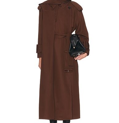 Mimchik Hooded Scarf Trench Coat