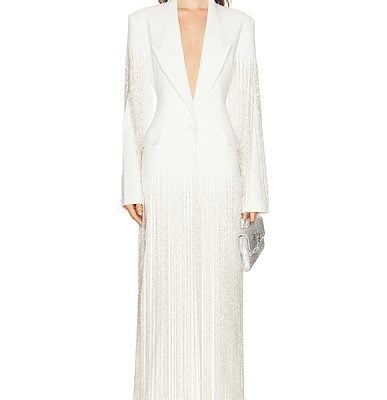 MONOT Fringe Embroidery Long Coat
