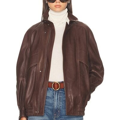 NOUR HAMMOUR Ariste Fluid Leather Jacket