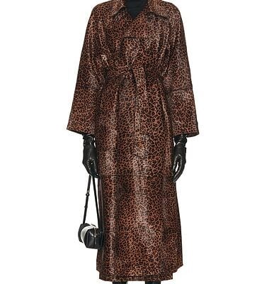 NOUR HAMMOUR Althea Pony Hair Trench Coat