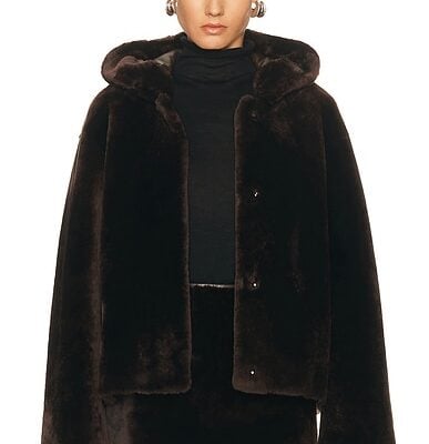 NOUR HAMMOUR Cooper Hooded Shearling Jacket