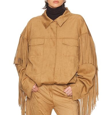 Norma Kamali Fringe Oversized Jacket