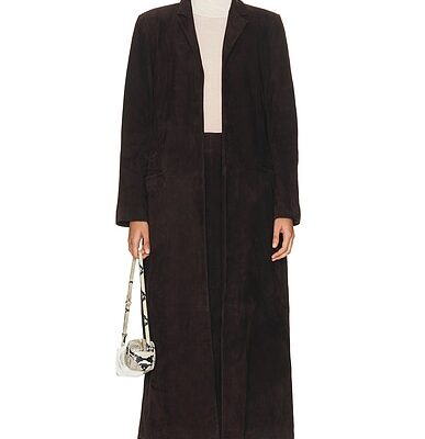 St. Agni Suede Tailored Coat