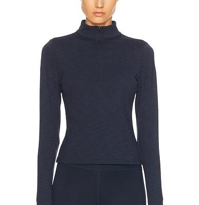 Splits59 Stevie Active Rib Half Zip Waist Length Top