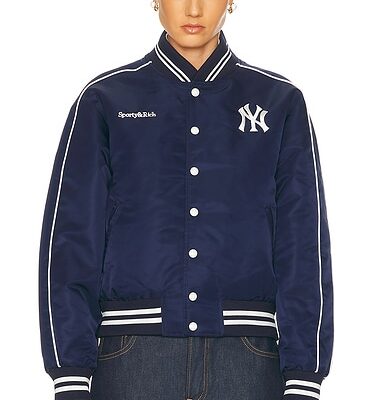 Sporty & Rich Yankees Curve Nylon Varsity Jacket