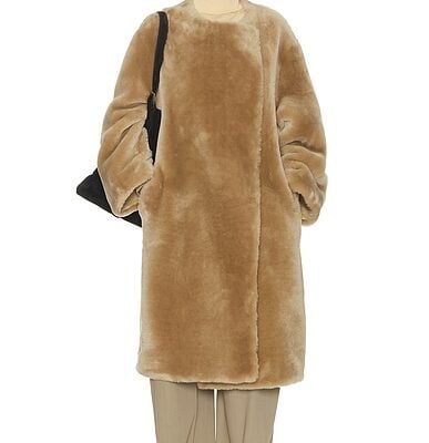 Toteme Collarless Shearling Coat