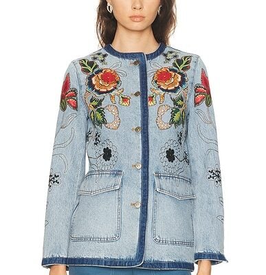 Valentino Embroidered Denim Jacket