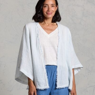Coastal French Linen Shrug Sea Spray