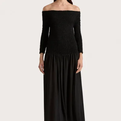 Faithfull The Brand Amandine Maxi Dress Black