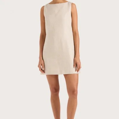 Faithfull The Brand Kelly Mini Dress Natural