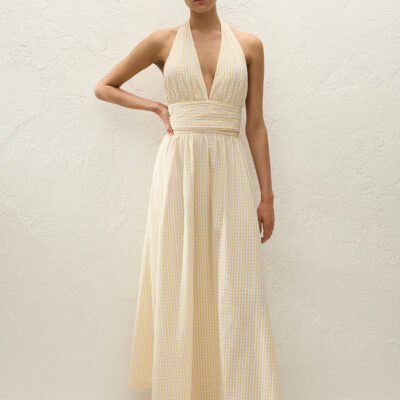 Faithfull The Brand Lido Maxi Dress Butter Textured Gingham