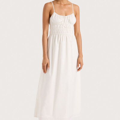 Faithfull The Brand Marianne Midi Dress White