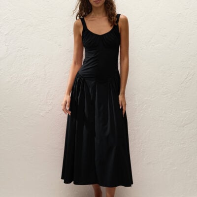 Faithfull The Brand Olas Midi Dress Black