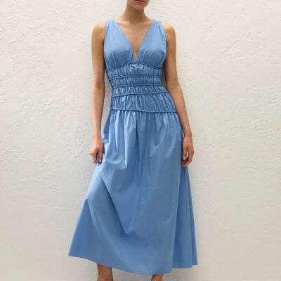 Faithfull The Brand Saja Maxi Dress Venice Blue