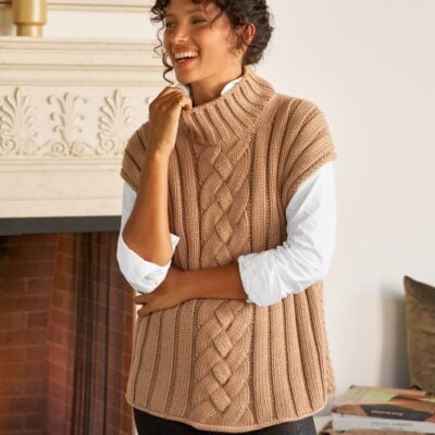 Frank & Eileen Cable Knit Vest in Pure Italian Cotton