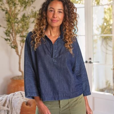 Frank & Eileen Popover Shirt in Famous Denim