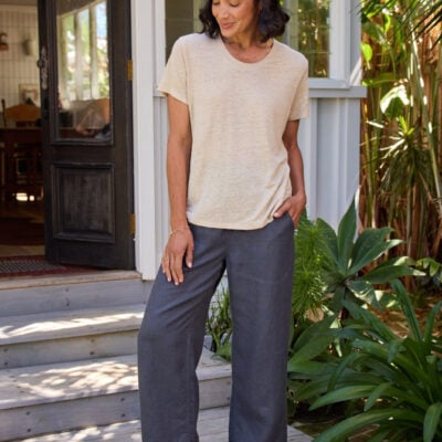 Nomad The Label Clovelly Linen T-Shirt Stone