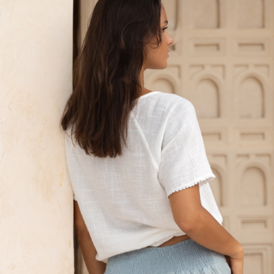 Nomad The Label Daisy Organic Cotton Blouse Ivory