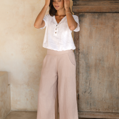 Nomad The Label Portillo Linen Pants Tea Rose