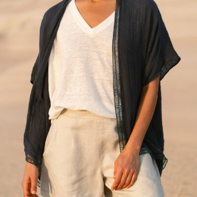 Nomad The Label Rhea Linen Kimono Charcoal