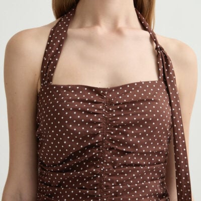 Posse Edie Mini Dress - Choc Ivory Polka Dot
