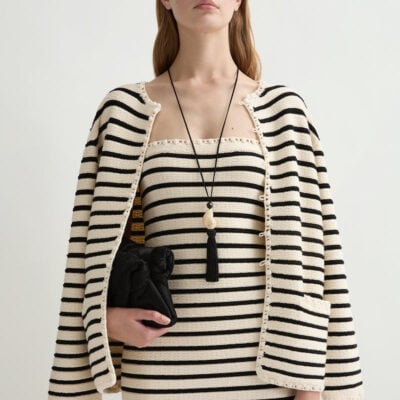 Posse Henry Dress - Cream & Black