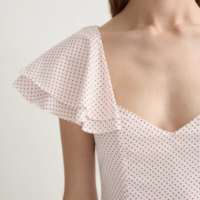 Posse Marlowe Sundress - Cream & Red Polka Dot