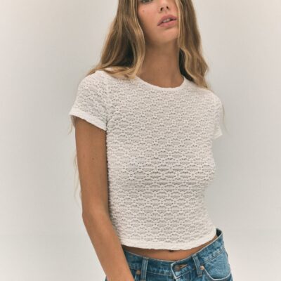 Rolla's Daisy Lace Tee Vintage White