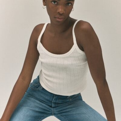 Rolla's Pointelle Cami White