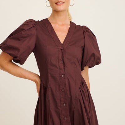 St Frock Marna Maxi Dress in Chocolate Cotton