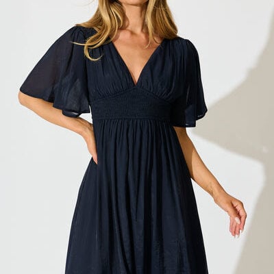 St Frock Poesy Maxi Dress in Navy