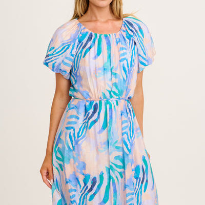 St Frock Rendezvous Maxi Dress in Blue Multi Print