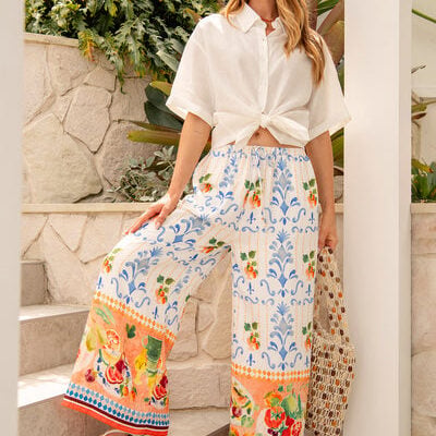 St Frock Romeo Pant in Multi Fruit Border Print
