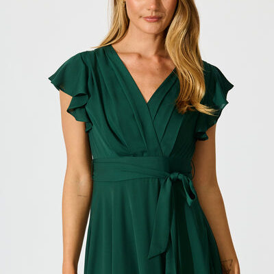 St Frock Wynter Maxi Dress in Emerald Chiffon