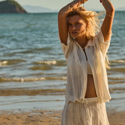 The Upside Agni Elysia Knit Skirt - Creme