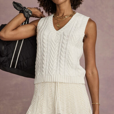 The Upside Espada Hermina V Neck Vest - Creme