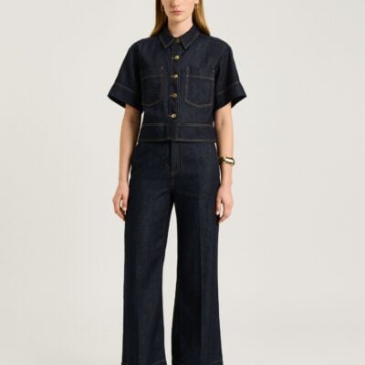 Veronika Maine Cotton Lyocell Flared Jean