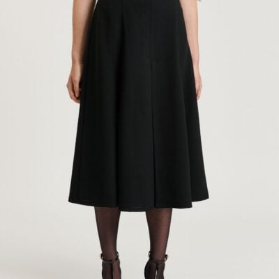 Veronika Maine Double Weave A Line Midi Skirt