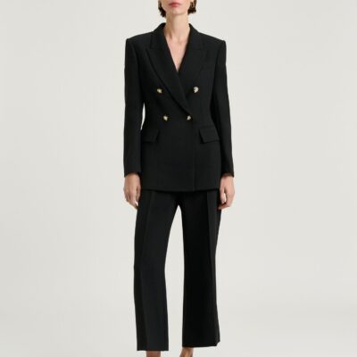 Veronika Maine Double Weave Cropped Flared Pant