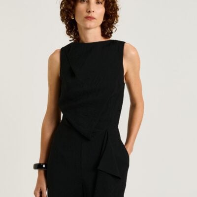Veronika Maine Draped Front Jumpsuit