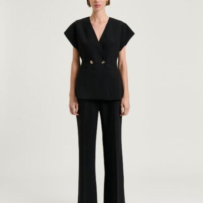 Veronika Maine Stretch Crepe Flared Pant
