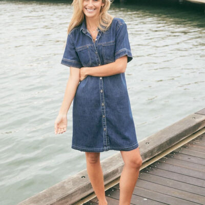 White & Co. Claudia Denim Dress - Dark Wash