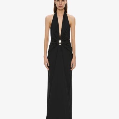 Christopher Esber Crystal Pendant Ruched Lycra Halter Dress — 4 - Image 1