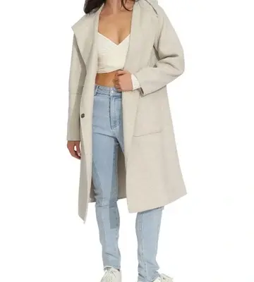 Belle & Bloom Walk This Way Wool Blend Oversized Coat
