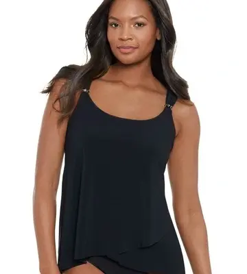 Miraclesuit Swim Razzle Dazzle Dazzle DD Cup Loose Fit Underwired Tankini Top