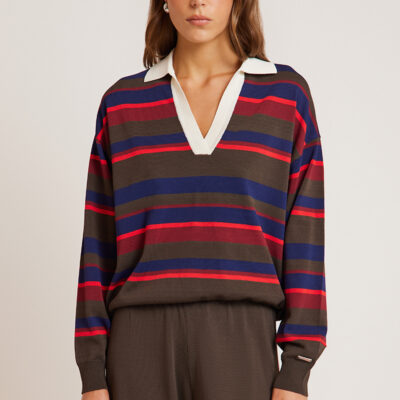 P.E Nation Retreat Stripe Collar Knit