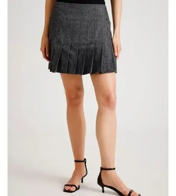 Armani Exchange Urban Tailoring Twill High Waist Pleated Skirt