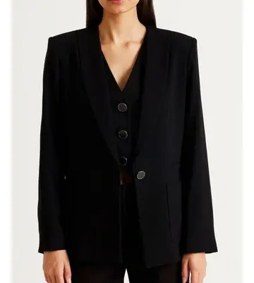 Armani Exchange Urban Tailoring Crepe Blazer with Shawl Lapel