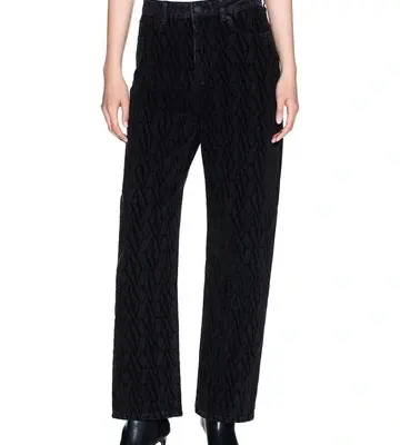 Armani Exchange Hi-Rise Relaxed Fit Jacquard Logo Denim
