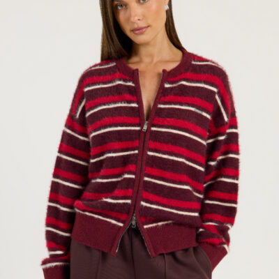 P.E Nation Sable Stripe Knit Bomber